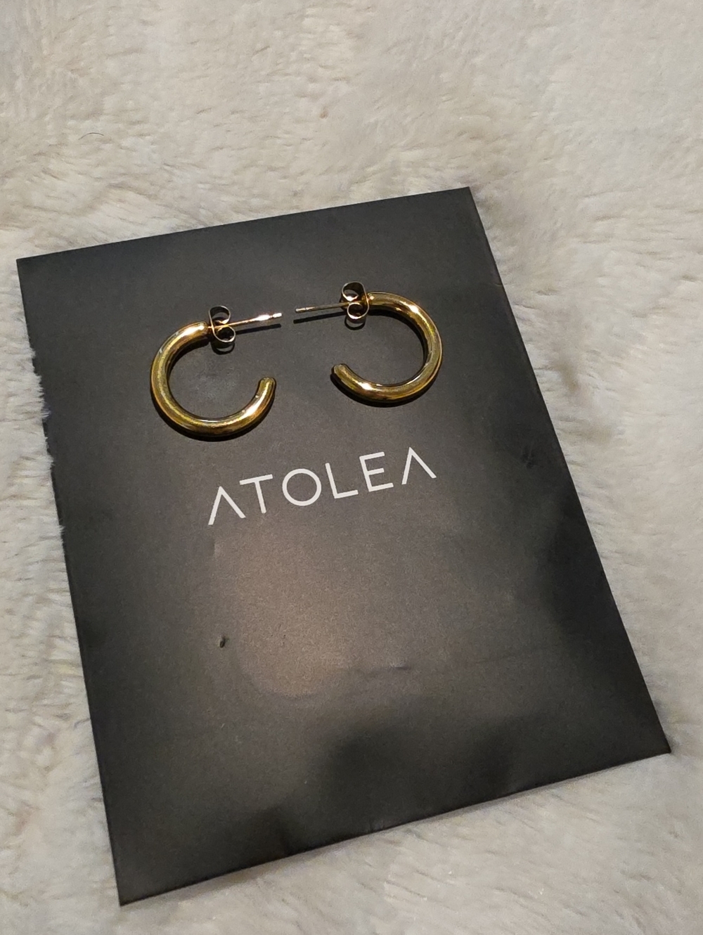 Atolea Gold Tone Chunky Hoop Earrings